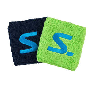 Salming zweetbandje 7 cm groen-blauw (2x) - Squashwebwinkel