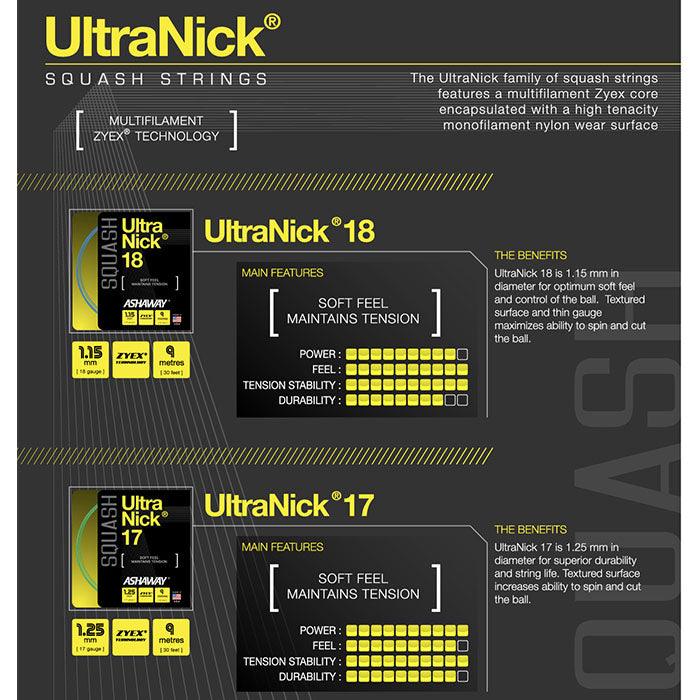 Ashaway UltraNick 17 110 mtr (De Laatste) - Squashwebwinkel