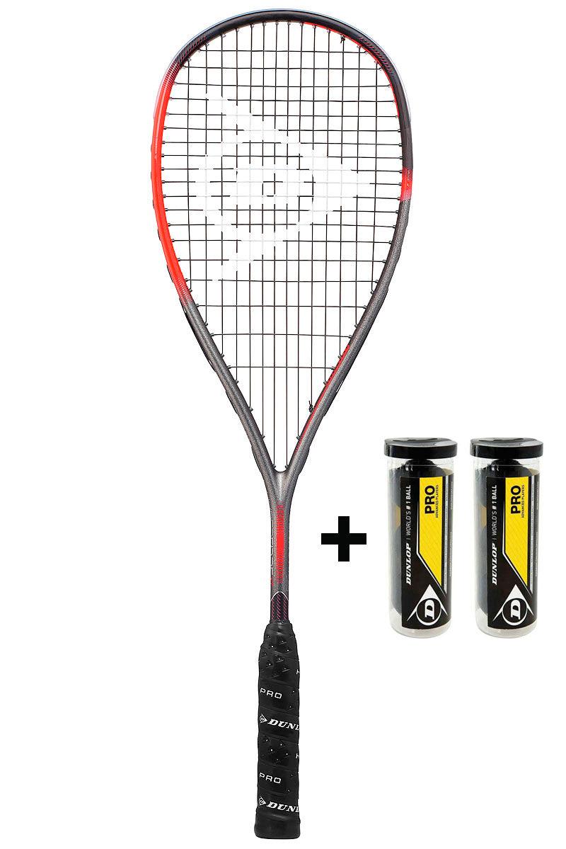 Dunlop Hyperfibre XT Revelation Pro + 1x tube 3 Pro Ball gratis!! - Squashwebwinkel