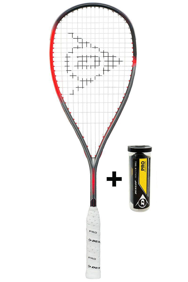 Dunlop Hyperfibre XT Revelation Pro Lite + 1x tube 3 Pro Ball gratis!! - Squashwebwinkel