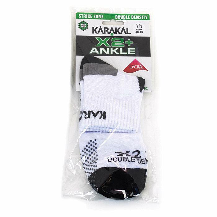 Karakal X2 Ankle sokken wit zwart 40-48 - Squashwebwinkel