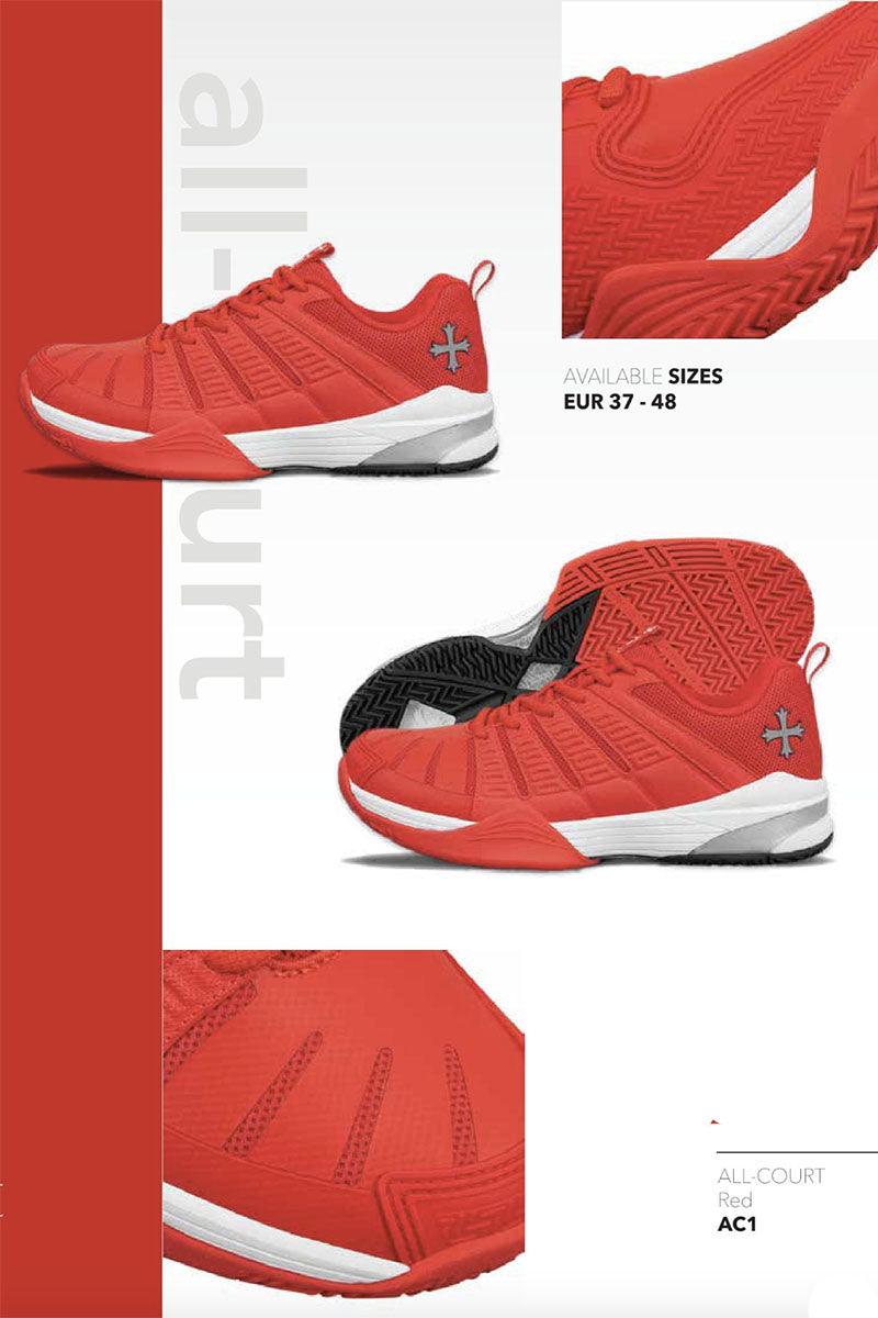 Teuton All-Court AC1 squashschoenen rood - Squashwebwinkel